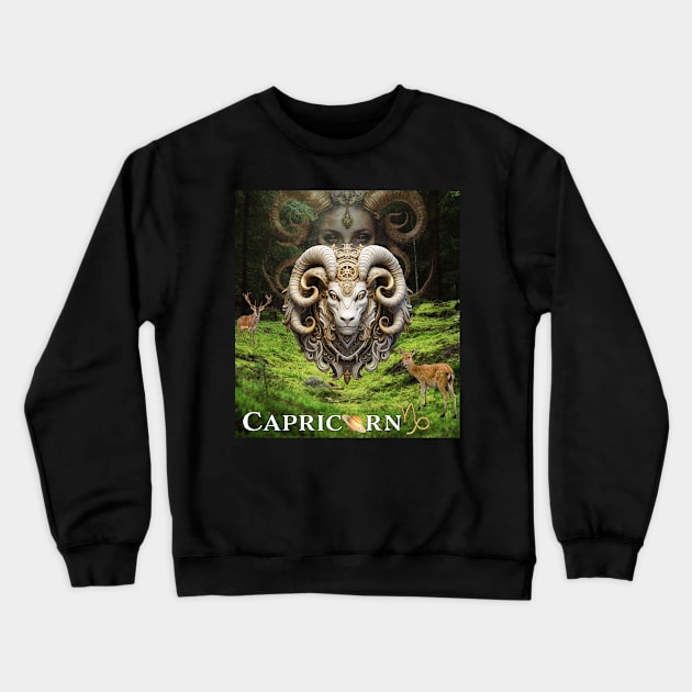 Capricorn Crewneck Sweatshirt by Crystal Reboot